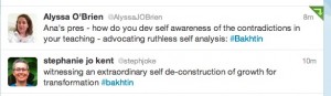 Two tweets on the same topic, posted simultaneously.