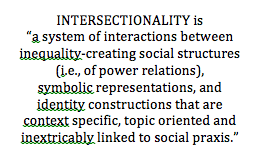 Definition from Winter and Degele: “Intersectionality as a multi=level analysis: Dealing with social inequality”